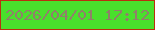文字の大きさ：4、枠の色：ba2f0e、背景の色：49e02c、文字の色：917f6a 無料ブログパーツのブログ時計