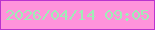 文字の大きさ：1、枠の色：ba33ce、背景の色：ff93db、文字の色：9fedb6 無料ブログパーツのブログ時計