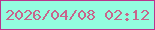 文字の大きさ：4、枠の色：ba358d、背景の色：93fcdf、文字の色：c7658c 無料ブログパーツのブログ時計