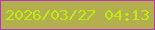 文字の大きさ：2、枠の色：ba35bc、背景の色：b4af4e、文字の色：bfea15 無料ブログパーツのブログ時計