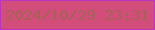 文字の大きさ：5、枠の色：ba35c2、背景の色：d24d7a、文字の色：a46453 無料ブログパーツのブログ時計