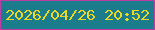 文字の大きさ：5、枠の色：ba3ca4、背景の色：1b7d8c、文字の色：edd821 無料ブログパーツのブログ時計
