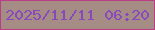 文字の大きさ：3、枠の色：ba3d86、背景の色：a58d85、文字の色：8948bb 無料ブログパーツのブログ時計