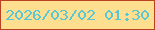 文字の大きさ：5、枠の色：ba4121、背景の色：fedf8f、文字の色：57c7d5 無料ブログパーツのブログ時計