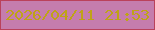 文字の大きさ：3、枠の色：ba425b、背景の色：c57dad、文字の色：bfa317 無料ブログパーツのブログ時計