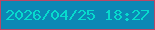 文字の大きさ：5、枠の色：ba4765、背景の色：0b88b5、文字の色：07dacd 無料ブログパーツのブログ時計