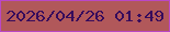 文字の大きさ：1、枠の色：ba47c6、背景の色：b1585a、文字の色：370c5c 無料ブログパーツのブログ時計