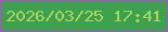 文字の大きさ：4、枠の色：ba47d8、背景の色：3da14f、文字の色：abd55f 無料ブログパーツのブログ時計