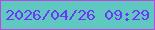 文字の大きさ：5、枠の色：ba48de、背景の色：5ec8c1、文字の色：6e36f8 無料ブログパーツのブログ時計