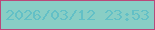 文字の大きさ：2、枠の色：ba4979、背景の色：89cec5、文字の色：63c0c6 無料ブログパーツのブログ時計