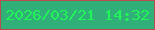 文字の大きさ：5、枠の色：ba4b4f、背景の色：30af79、文字の色：21f557 無料ブログパーツのブログ時計