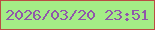 文字の大きさ：5、枠の色：ba4d43、背景の色：a4ec86、文字の色：9057aa 無料ブログパーツのブログ時計