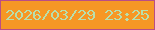 文字の大きさ：3、枠の色：ba4d85、背景の色：f69725、文字の色：b8dfad 無料ブログパーツのブログ時計