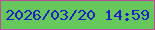 文字の大きさ：5、枠の色：ba4e9b、背景の色：66c85c、文字の色：1d1ec3 無料ブログパーツのブログ時計