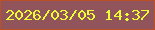 文字の大きさ：4、枠の色：ba4f28、背景の色：91545b、文字の色：ecfc36 無料ブログパーツのブログ時計
