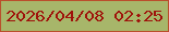 文字の大きさ：1、枠の色：ba4f2c、背景の色：a7b66a、文字の色：9f130b 無料ブログパーツのブログ時計
