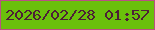 文字の大きさ：2、枠の色：ba5083、背景の色：6ac00b、文字の色：4d1f36 無料ブログパーツのブログ時計