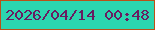 文字の大きさ：4、枠の色：ba5117、背景の色：2bd6af、文字の色：691c61 無料ブログパーツのブログ時計