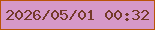 文字の大きさ：3、枠の色：ba5408、背景の色：d698c8、文字の色：74392a 無料ブログパーツのブログ時計