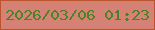 文字の大きさ：3、枠の色：ba542c、背景の色：d58176、文字の色：498324 無料ブログパーツのブログ時計