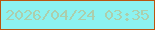 文字の大きさ：5、枠の色：ba5510、背景の色：8cf2f0、文字の色：accead 無料ブログパーツのブログ時計