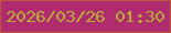 文字の大きさ：4、枠の色：ba5a39、背景の色：b12c6f、文字の色：baaa38 無料ブログパーツのブログ時計
