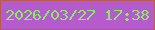 文字の大きさ：5、枠の色：ba5b4c、背景の色：b55bcd、文字の色：8beb67 無料ブログパーツのブログ時計
