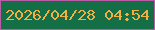 文字の大きさ：5、枠の色：ba5ca3、背景の色：146e46、文字の色：f2af43 無料ブログパーツのブログ時計