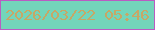 文字の大きさ：3、枠の色：ba5cc2、背景の色：73d5ba、文字の色：c7a766 無料ブログパーツのブログ時計