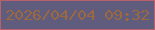 文字の大きさ：2、枠の色：ba606c、背景の色：5f5c7e、文字の色：9c683f 無料ブログパーツのブログ時計