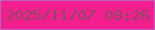 文字の大きさ：1、枠の色：ba61bb、背景の色：f41f8f、文字の色：844d61 無料ブログパーツのブログ時計