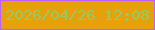 文字の大きさ：2、枠の色：ba62ff、背景の色：e6a008、文字の色：97c967 無料ブログパーツのブログ時計