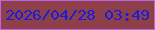 文字の大きさ：4、枠の色：ba65e3、背景の色：8f3f4a、文字の色：161edb 無料ブログパーツのブログ時計