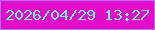 文字の大きさ：3、枠の色：ba6afa、背景の色：e40cc8、文字の色：72edde 無料ブログパーツのブログ時計