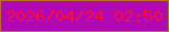 文字の大きさ：2、枠の色：ba6f25、背景の色：b008b3、文字の色：fa0c40 無料ブログパーツのブログ時計