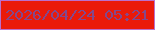 文字の大きさ：2、枠の色：ba70cc、背景の色：ea1a0a、文字の色：84488c 無料ブログパーツのブログ時計