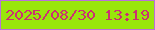 文字の大きさ：4、枠の色：ba70da、背景の色：99e60b、文字の色：cc3072 無料ブログパーツのブログ時計