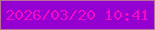 文字の大きさ：1、枠の色：ba7199、背景の色：9400d1、文字の色：f40ac5 無料ブログパーツのブログ時計