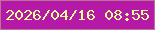 文字の大きさ：5、枠の色：ba7396、背景の色：b618a7、文字の色：eeff92 無料ブログパーツのブログ時計