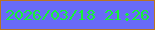 文字の大きさ：1、枠の色：ba7420、背景の色：686bf7、文字の色：16f337 無料ブログパーツのブログ時計