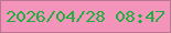文字の大きさ：4、枠の色：ba7591、背景の色：f494ba、文字の色：1db03f 無料ブログパーツのブログ時計