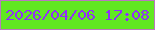 文字の大きさ：2、枠の色：ba78bf、背景の色：61e821、文字の色：912ff8 無料ブログパーツのブログ時計