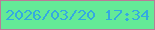 文字の大きさ：4、枠の色：ba7b98、背景の色：64ea97、文字の色：34aae0 無料ブログパーツのブログ時計