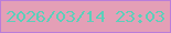 文字の大きさ：1、枠の色：ba7dd9、背景の色：e49fb6、文字の色：5bcfba 無料ブログパーツのブログ時計