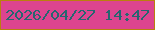 文字の大きさ：2、枠の色：ba7f0e、背景の色：dd448f、文字の色：266670 無料ブログパーツのブログ時計