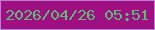 文字の大きさ：3、枠の色：ba7fd0、背景の色：a00f81、文字の色：5cbb77 無料ブログパーツのブログ時計