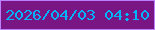 文字の大きさ：3、枠の色：ba80fd、背景の色：7a1684、文字の色：00b4fb 無料ブログパーツのブログ時計