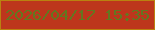 文字の大きさ：3、枠の色：ba8110、背景の色：bd361c、文字の色：637720 無料ブログパーツのブログ時計