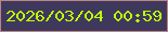 文字の大きさ：1、枠の色：ba8582、背景の色：3e395c、文字の色：c1fe09 無料ブログパーツのブログ時計