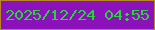 文字の大きさ：3、枠の色：ba8627、背景の色：8b11ba、文字の色：25d835 無料ブログパーツのブログ時計